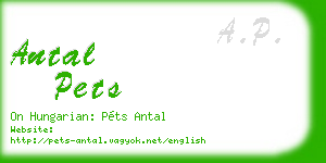 antal pets business card